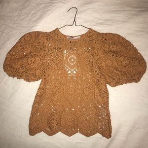 Zara Tops - NEW ZARA Gold / Yellow Crochet Cut-out Top Zara Tops - NEW ZARA Gold / Yellow Crochet Cut-out Top